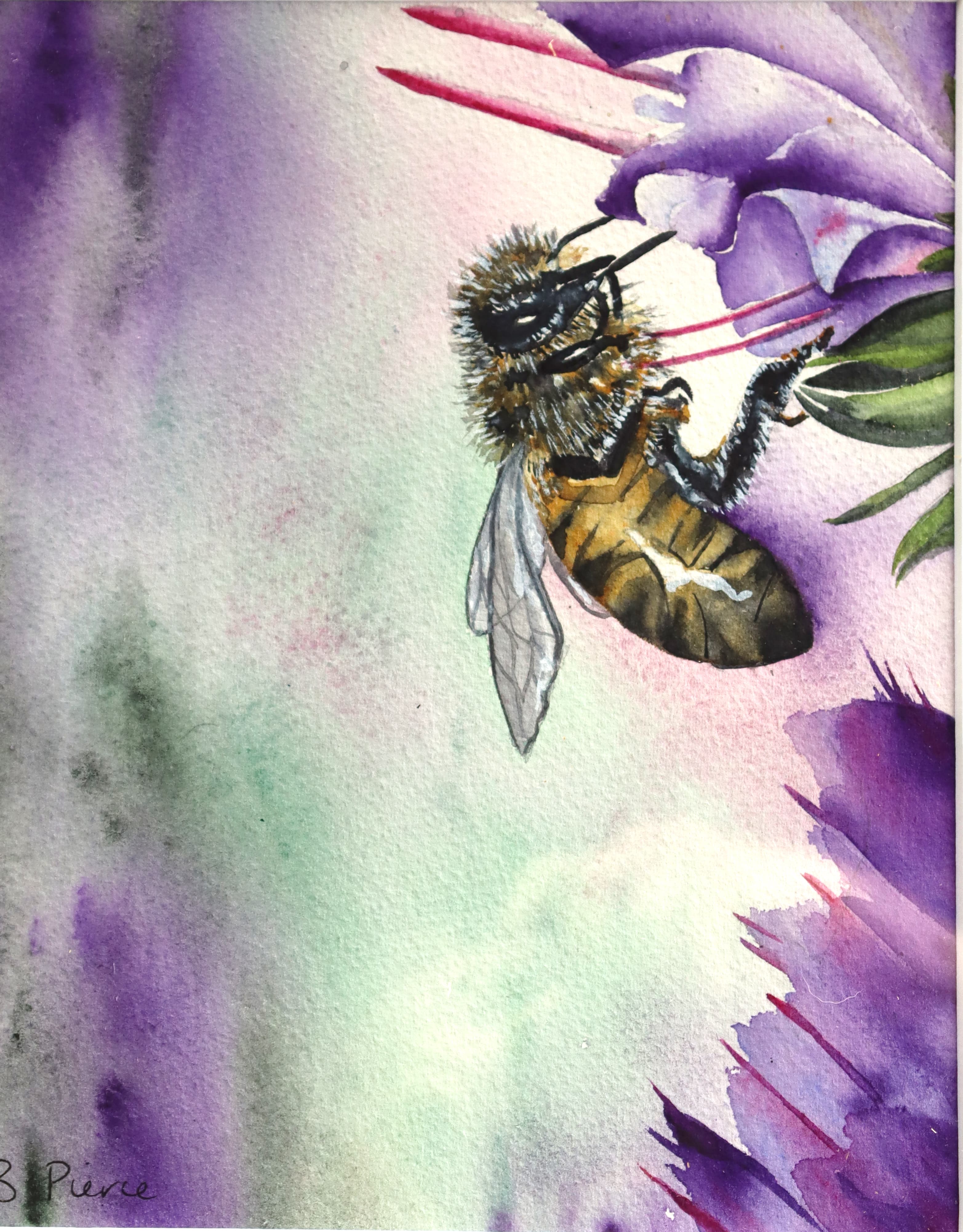Bee on Purple Flower